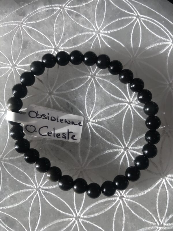 Bracelet en Obsidienne Oeil Céleste 6mm.