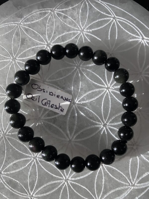 Bracelet en Obsidienne Oeil Céleste 8mm.