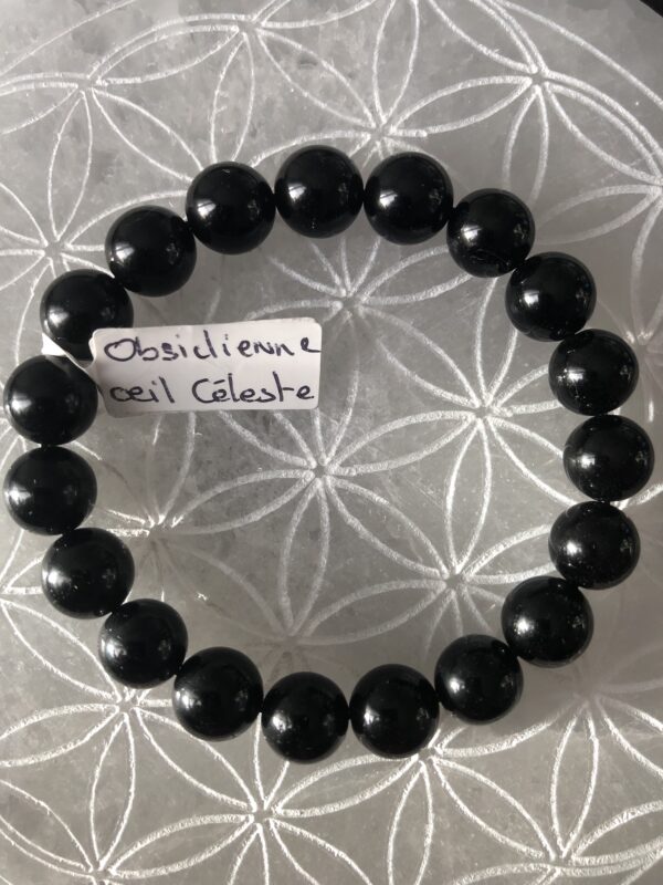 Bracelet en Obsidienne Oeil Céleste 10mm