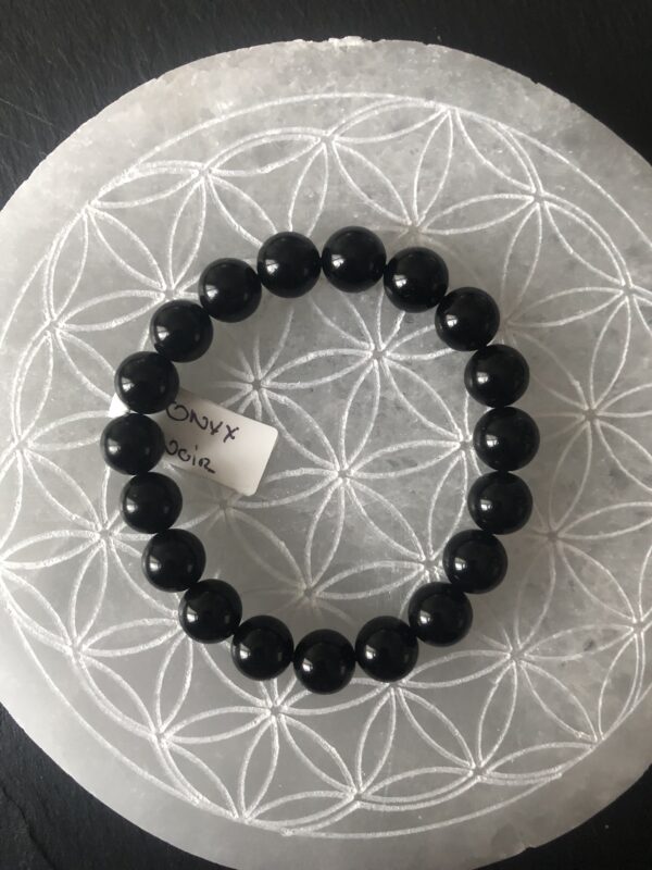 Bracelet en Onyx noir 10mm.